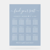 シックな12テーブルダスティブルー結婚の座席フロステッド アクリルサイン (正面)