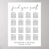 シックな16台結婚の座席表 ポスター (正面)