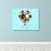 シックな18ハート型フォトコラージュwifey Canv キャンバスプリント (インサイチュ (ウッドフロア))