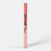 シックな2トーンコーラル名前モノグラムの葉 SAMSUNG GALAXYケース (右側面)