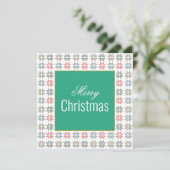 シックな4ポインセチアのモチーフパーソナライズされた・クリスマス カード (スタンド正面)