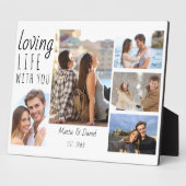 シックな5フォトコラージュ愛する生活あなたと |白 フォトプラーク (側面)