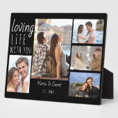 シックな5フォトコラージュ愛する生活あなたと |黒 フォトプラーク (側面)