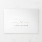 シックな ブッシュ コーラル ホワイト 牡丹 ALL in ONE ウェディング 三つ折り招待状 (カバー)