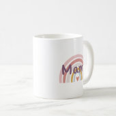 シックな「ママ」レインボー コーヒーマグカップ (正面右)