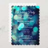 シックな《写真》ぼけ味ライトエフェクト共同カップル結婚式パーティー 招待状 (正面/裏面)