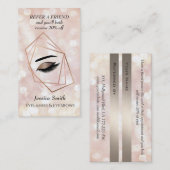 シックな《写真》ぼけ味幾何学的まつ毛と眉毛 紹介カード (正面/裏面)