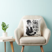 シックな「本やコーヒーが大好きな女の子」 クッション (椅子)