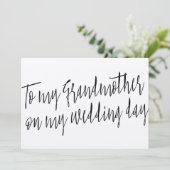 シックな"私の結婚式の日に私の祖母に" カード (スタンド正面)
