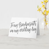 シックな"私の結婚式の日に私の祖父母に" カード (黄色い花)