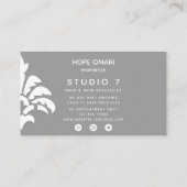 シックな（紋章の）フラ・ダ・リストライプとソフトピンクのアイテム 名刺 (裏面)