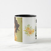 シックな「聞」マグとコーヒはっきりしたー引用文 マグカップ (中央)