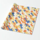 シックなAzureブルーサニーイエローサークルのアートパターン ラッピングペーパー (アンロールド)