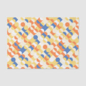 シックなAzureブルーサニーイエローサークルのアートパターン 薄葉紙 (正面)