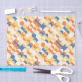 シックなAzureブルーサニーイエローサークルのアートパターン 薄葉紙 (クラフト)