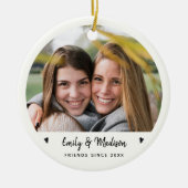 シックなBFFベスティーズ写真フレンズ永遠モダン セラミックオーナメント (正面)