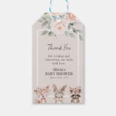 シックなBohoウッドランド動物の赤ちゃんシャワー ギフトタグ (正面)