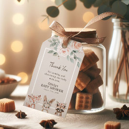 シックなBohoウッドランド動物の赤ちゃんシャワー ギフトタグ