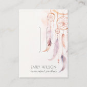 シックなBohoドリームキャッチャーの水彩ヘアピンディスプレイ 名刺 (正面)