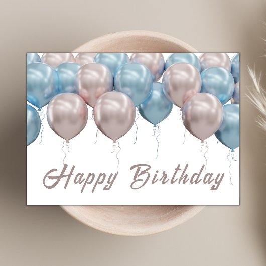 シックなBohoバルーンモダンスクリプトハッピーバースデー カード