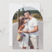 シックなBohoフォトウェディング日付を保存 招待状 (裏面)