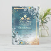 シックなChaliceグリーンバラファーストホーリーコミューン 招待状 (スタンド正面)