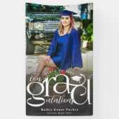 シックなCon-graduations写真卒業 横断幕 (縦)