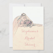 シックなEdwardianのフラッパーの花嫁のヴィンテージのブライダルシャワー 招待状 (正面)