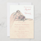 シックなEdwardianのフラッパーの花嫁のヴィンテージのブライダルシャワー 招待状 (裏面)