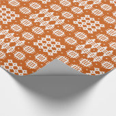 シックなGiftwrap: ウェールズのタペストリーパターン、赤レンガ色 ラッピングペーパー (角)