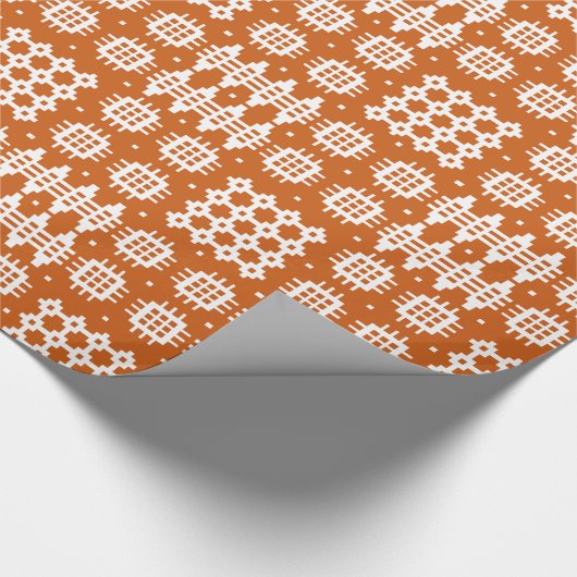 シックなGiftwrap: ウェールズのタペストリーパターン、赤レンガ色 ラッピングペーパー (角)