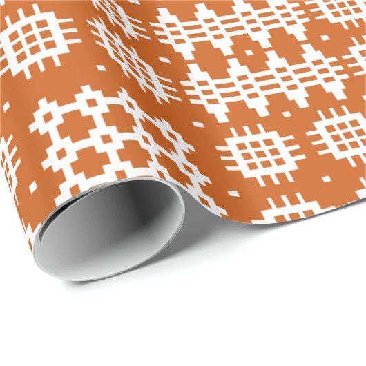 シックなGiftwrap: ウェールズのタペストリーパターン、赤レンガ色 ラッピングペーパー (ロールコーナー)