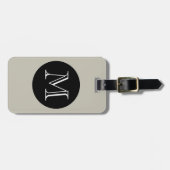 シックなGROON荷物タグ_547砂/黒/モノグラム ラゲッジタグ (正面横)