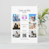 シックなInstagramフォトコラージュRSVP QRコード結婚ズ 招待状 (スタンド正面)