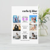 シックなInstagramフォトコラージュRSVP QRコード結婚ズ 招待状 (スタンド正面)
