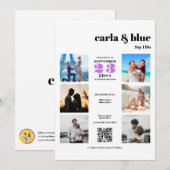 シックなInstagramフォトコラージュRSVP QRコード結婚ズ 招待状 (正面/裏面)