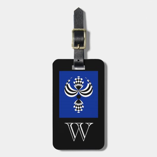 シックなLUGGAGE/BAGのラベル、166 DK BLUE/BLACK/MONOGRAM ラゲッジタグ (正面縦)
