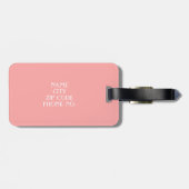 シックなLUGGAGE/BAG TAG_04 PINK/WHITEは縞で飾ります ラゲッジタグ (裏面横)