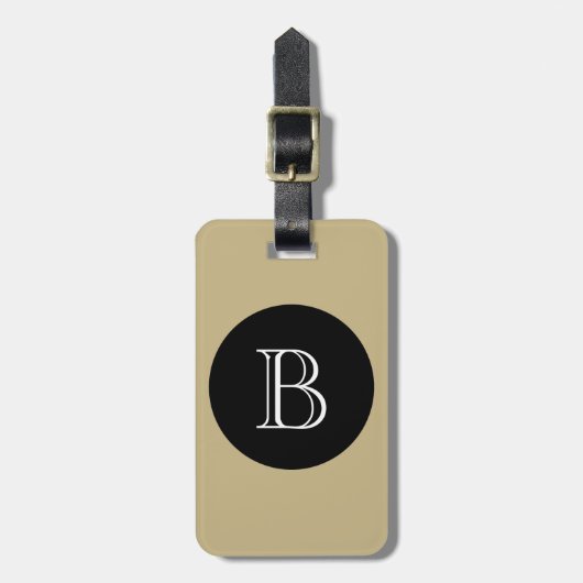 シックなLUGGAGE/BAG TAG_506 NATURAL/BLACK/WHITE ラゲッジタグ (正面縦)