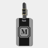 シックなLUGGAGE/BAG TAG_ BLACK/GRAY ラゲッジタグ (正面縦)