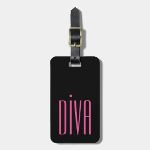 シックなLUGGAGE/BAG TAG_GIRLY "花型女性歌手" PINK/BLACK ラゲッジタグ