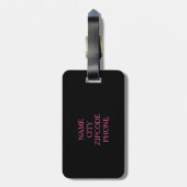 シックなLUGGAGE/BAG TAG_GIRLY "花型女性歌手" PINK/BLACK ラゲッジタグ (裏面縦)