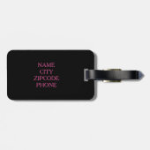 シックなLUGGAGE/BAG TAG_GIRLY "花型女性歌手" PINK/BLACK ラゲッジタグ (裏面横)