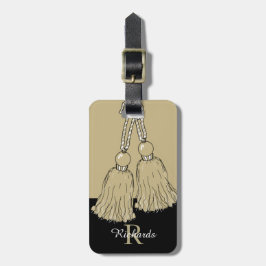 シックなLUGGAGE/BAG TAG_KHAKI TASSELS/BLACK ラゲッジタグ