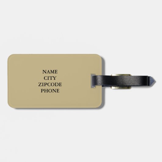 シックなLUGGAGE/BAG TAG_KHAKI TASSELS/BLACK ラゲッジタグ (裏面横)