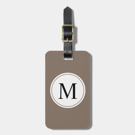 シックなLUGGAGE/BAG TAG_MODERN柔らかいBROWN/WHITE/BLACK ラゲッジタグ (正面縦)