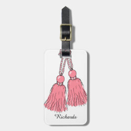 シックなLUGGAGE/BAG TAG_MODERN 29のピンクのふさ ラゲッジタグ