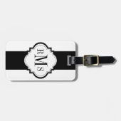 シックなLUGGAGE/BAG TAG_MODERN BLACK/WHITEは縞で飾ります ラゲッジタグ (正面横)