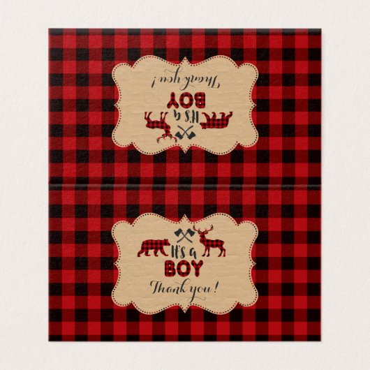 シックなLumberjack赤いバッファローベビーシャワーありがとう (外部フラット)