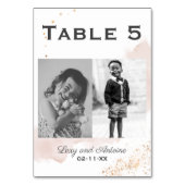 シックなMauveウォッシュ金ゴールド結婚(ばちゃばちゃ)跳ねるの写真 テーブルナンバー (正面)